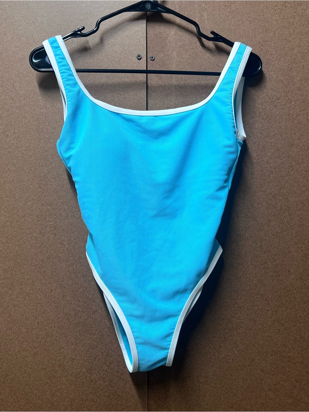 NWT- LainSnow Ocean Isle One Piece Sea Blue Ribbed Swimsuit Sz S